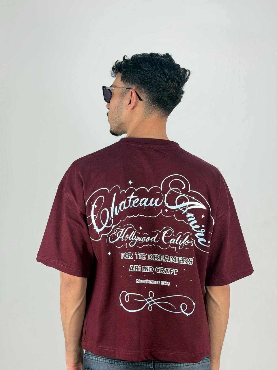 SCARY Red Aura Box Fit T-Shirt – Burgundy Oversized Tee