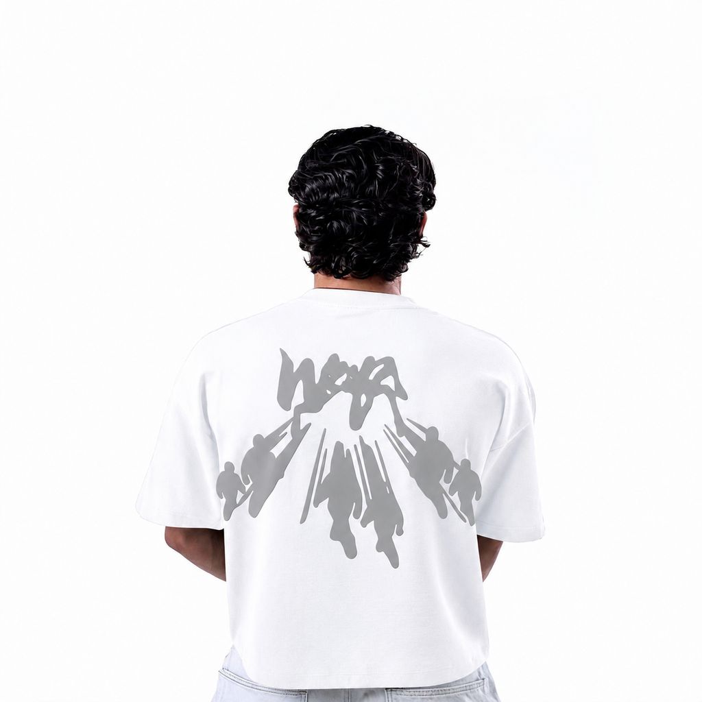 SCARY Ghost Peak Box Fit T-Shirt – White Oversized Tee