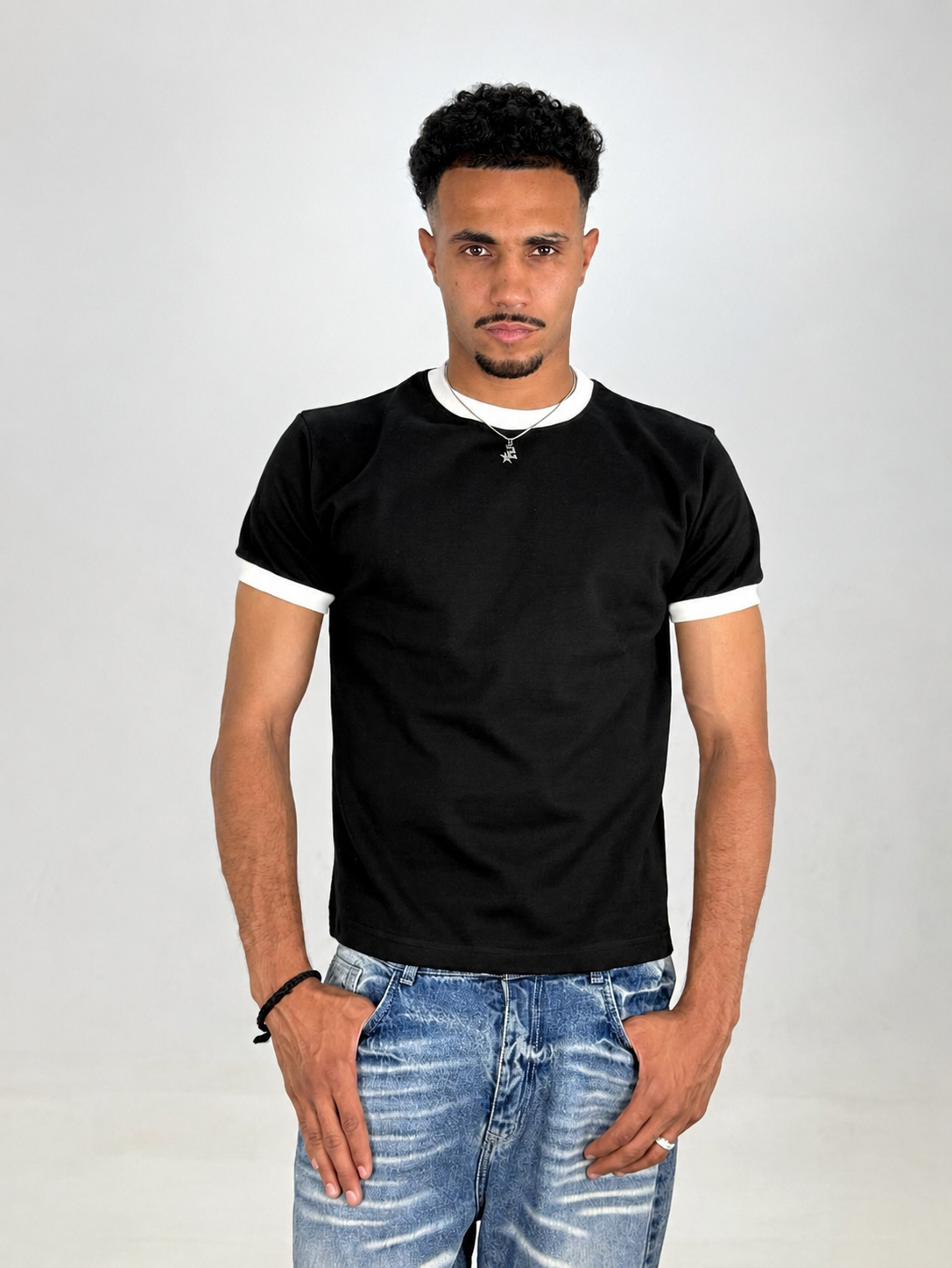 SCARY White Collared T-Shirt – Premium Oversized Streetwear Tee